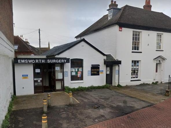 Emsworth Surgery, on North Street, was rated 91% good and 3% poor by patients.