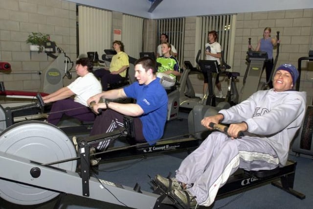 Doncaster Dragons players using their gym in 2002.