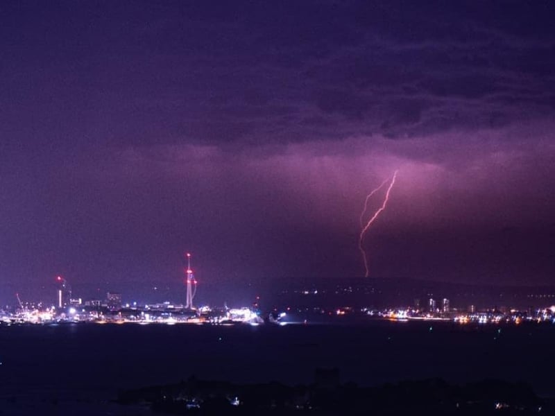 Lightning over the city at 2am