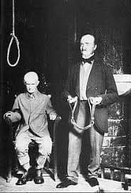 A waxwork at Madam Tussaud's depicting the moment of Peace's execution