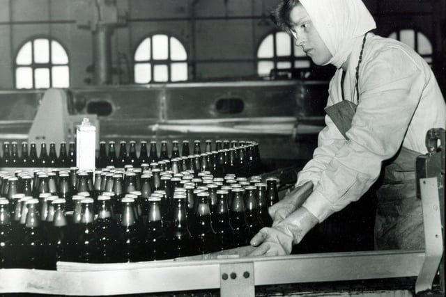 The bottling plant at Tennants Exchange Brewery, Sheffield, 1962