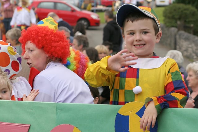 Tideswell Wakes parade, the circus float from Tideswell Pre school