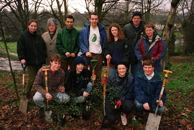 Friends of Crookes Valley and Weston Parks planting bulbs and shrubs in Crookes Valley Park, February 1997