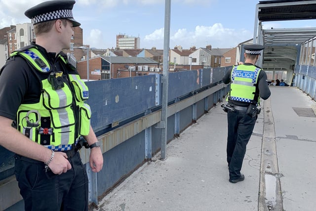 Police ran their 'biggest ever football operation' in Hampshire on September 24 as Pompey played Southampton at Fratton Park for the third round of the Carabao Cup.

Pictured is: Police near Fratton station ahead of Southampton fans arriving.

Picture: Ben Fishwick (240919-9696)