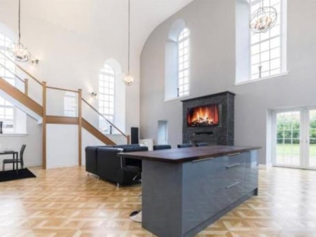 This church conversion has been finished to the highest of standards to create a luxury 5 bed family home. The original building was first opened in 1883 and many of the original church features elongated pointed arch window recesses, the period ceiling decorations remain, albeit restored to their true glory. Listed on Rightmove for 350,000 GBP