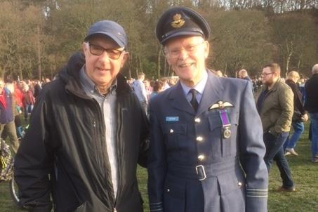 Squadron leader Barry Darwin witnessed the crashing of Mi Amigo in 1944. He was joined by a friend at the flypast.