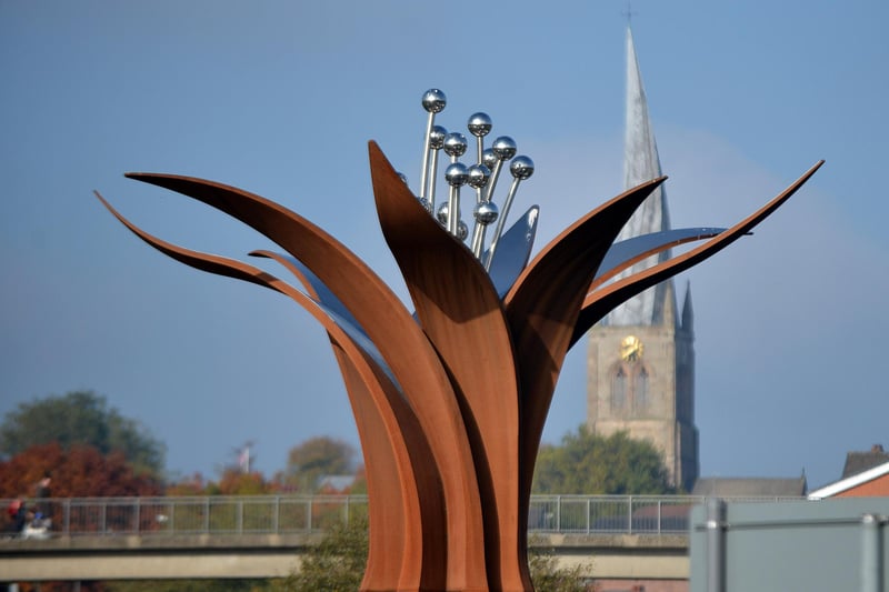 The Growth artwok on Chesterfield Horns Bridge roundabout has been welcoming visitors to the town since 2014