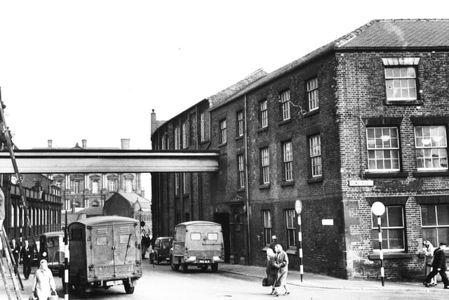 The old GPO sorting office in Pond Hill,  Sheffield, in 1964