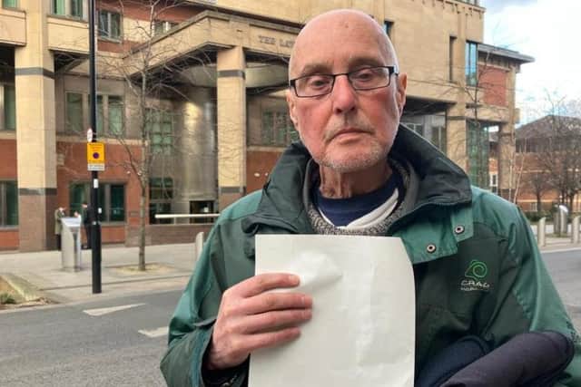 Sheffield man Brian Johnson, pictured, is demanding justice after claiming a suspected internet troll who allegedly and falsely called him a paedophile in a Facebook post has walked free from court after a communications offence charge against the accused was discontinued by the CPS.