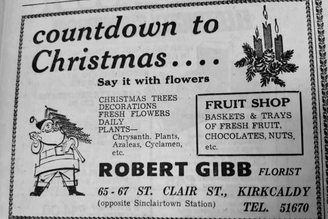 Say it with flowers according to this advert from florist, Robert Gibb who was based in St Clair Street.