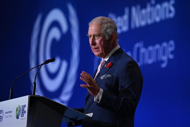 Prince Charles, Prince of Wales, speaks during the opening ceremony of the UN Climate Change Conference COP26.