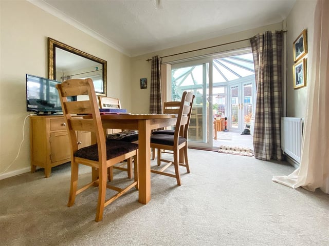 This three bedroom semi-detached house in Foxbury Grove, Portchester, is on the market for £300,000. It is listed by Castles.