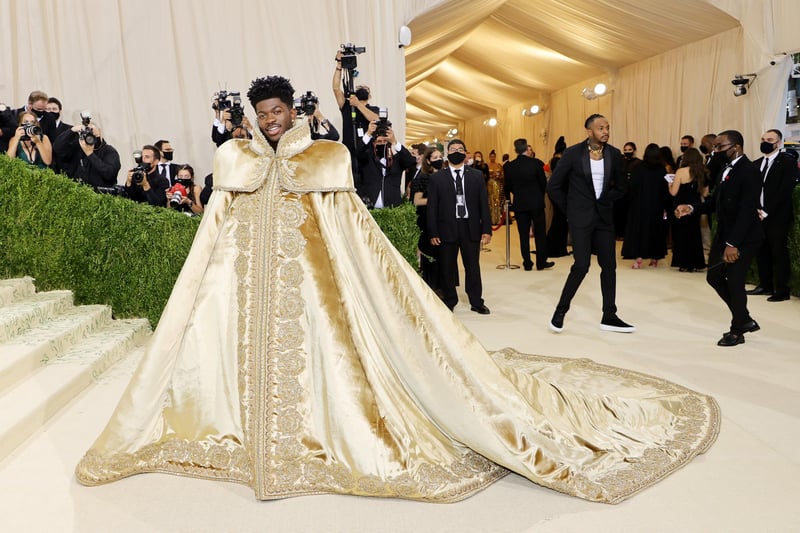 Lil Nas X attends The 2021 Met Gala Celebrating In America: A Lexicon Of Fashion at Metropolitan Museum of Art on September 13, 2021 in New York City. (Photo by Mike Coppola/Getty Images)