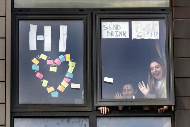 Students pictured at The Forge student accommodation at Sheffield Hallam University last year. Students living in the accommodation have shared pictures with the SHU Rent Strike instagram of their fridges being unclean and dead mice under their fridge. (Picture: PA)