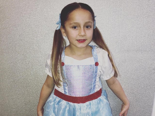 Texas Connor 8 years old from Portsmouth dressed as Dorothy from the Wizard of Oz for World Book Day.