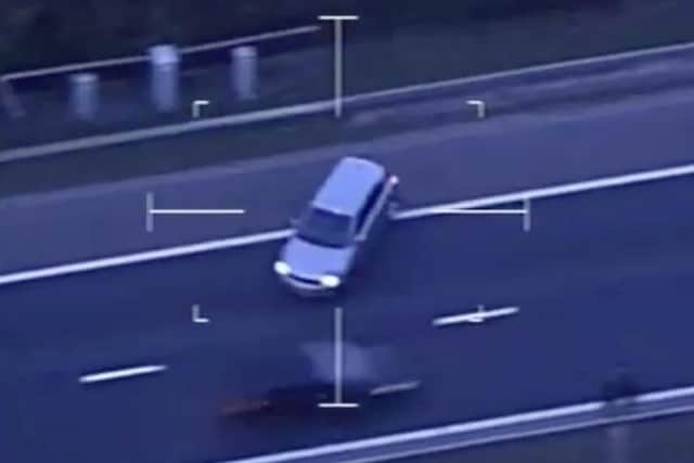 During the pursuit Garfitt reached speeds of 125mph, drove the wrong way down the carriage way, through red lights and performed a handbrake turn on the A1, travelling in the wrong direction, narrowly missing an on-coming car.