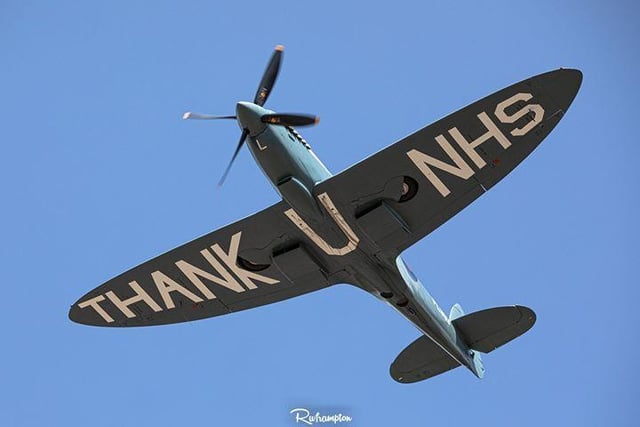 These spectacular pictures of the NHS Spitfire flying over Portsmouth were taken by Raymond Frampton