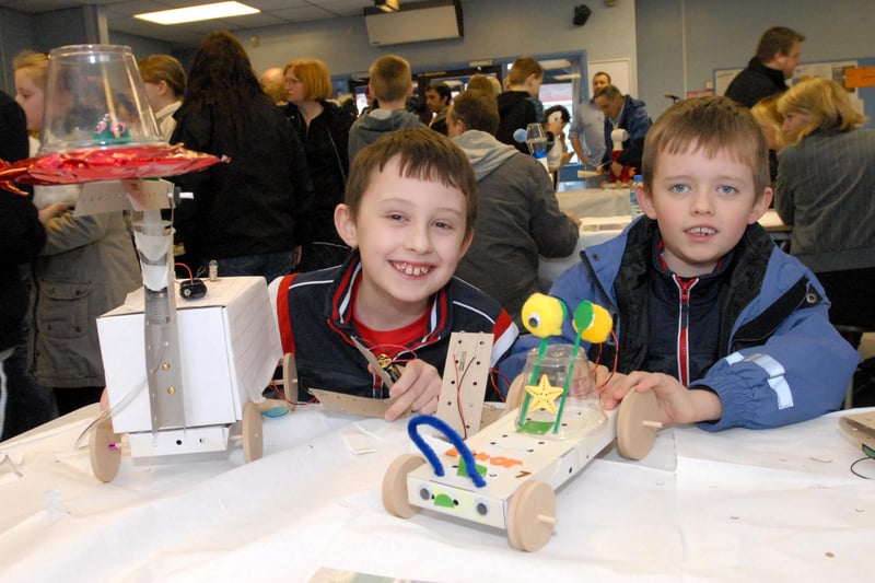 Robots of all shapes and sizes were made at the Harton event in 2009.
