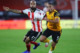David McGoldrick came on during the second-half of Sheffield United's defeat by Wolverhampton Wanderers during the opening round of the new Premier League season: Simon Bellis/Sportimage