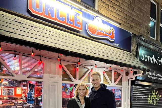Dan Walker took his Strictly Come Dancing partner Nadiya Bychkova to Uncle Sam's diner on Ecclesall Road in Sheffield, where he has been dining for many year. Picture: Dan Walker/Twitter.