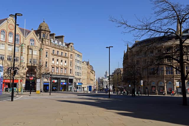 Fargate in Sheffield city centre is relatively empty