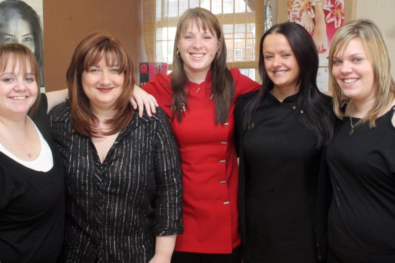 Staff at Bliss Hair Salon in 2006, from left:  Dominie Hardy, Lisa Charity, Melissa Cobley, Michelle Bulcock and Lauren Fox.