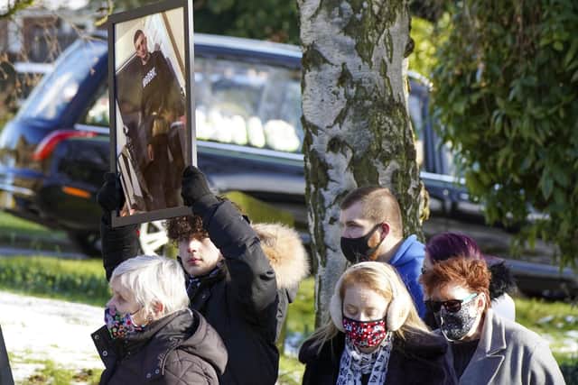 The funeral of Lewis Williams who died following an incident in Mexborough last month has been held at St. Margaret's Church in Swinton. Picture Scott Merrylees