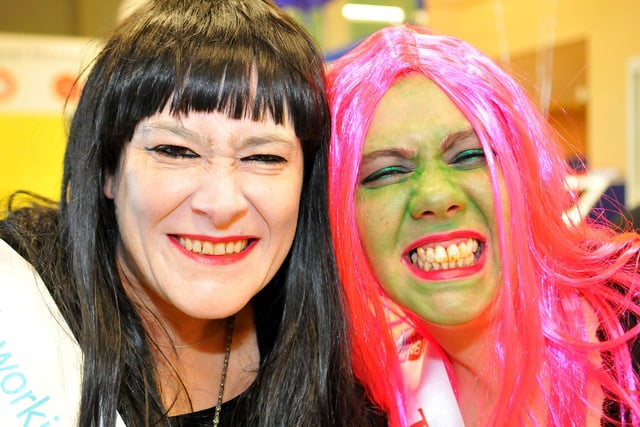 Tesco Extra staff Angie Dawson (left) and Selina Wilson who were doing a Halloween charity walk in aid of Diabetes UK in 2013. Does this bring back memories?