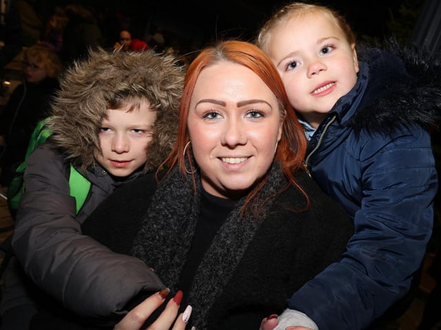 Ella Dorey and her children, Riley, 9, and Amelia, 4. Picture: Chris Moorhouse (251121-33).