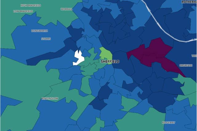 Coronavirus map of Sheffield