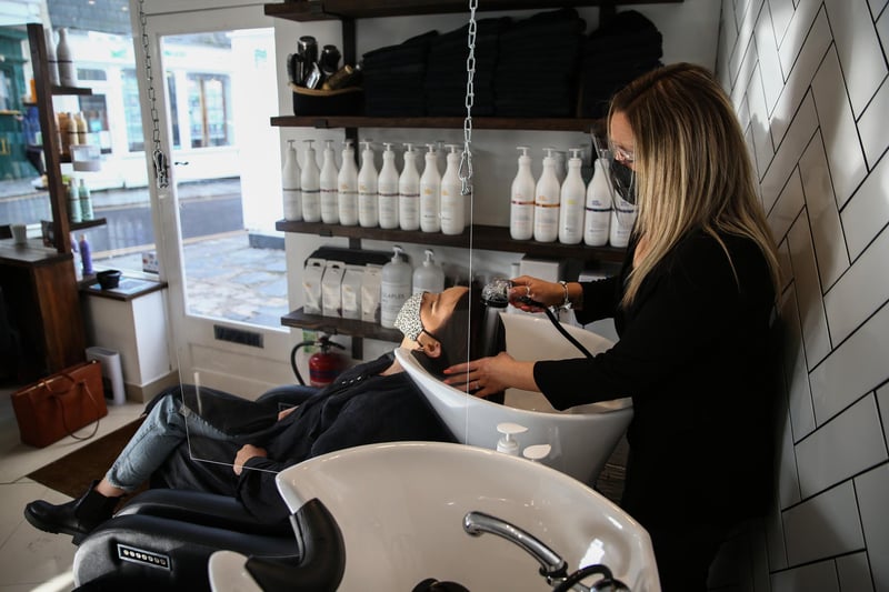 Hairdressers were packed on Monday as people sought-out a haircut after almost four months of closures.