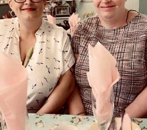Myself and my lovely mom Tracey kerrigan having a Mother’s Day treat from my eldest daughter briony for Mother’s Day at the cosy tearoom in Sheffield around 5 yrs ago