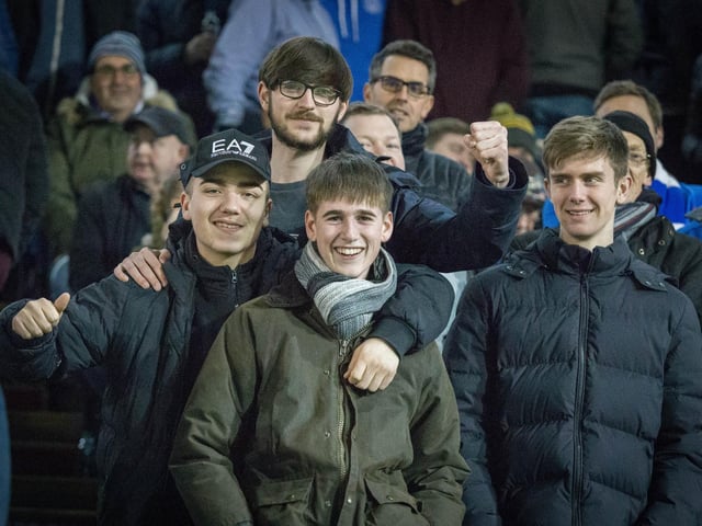 Pompey fans at Fratton Park.