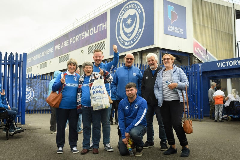 Pictured is: A family of loyal supporters of Portsmouth FC.