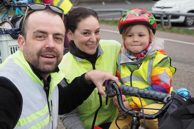 Space for Cycling Ride 2022: Tim Woolven, Kira Lunsford and family.