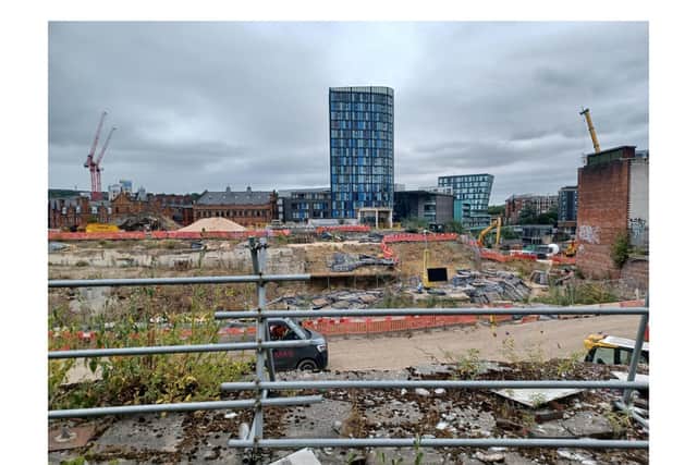 A view across the site that will become Castle Park in the Castlegate Quarter of Sheffield city centre. Picture: Sheffield City Council