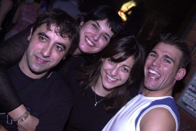 Fabio, Paula, Estelle and Alberto from Valencia at Gatecrasher's Camo and Pink night