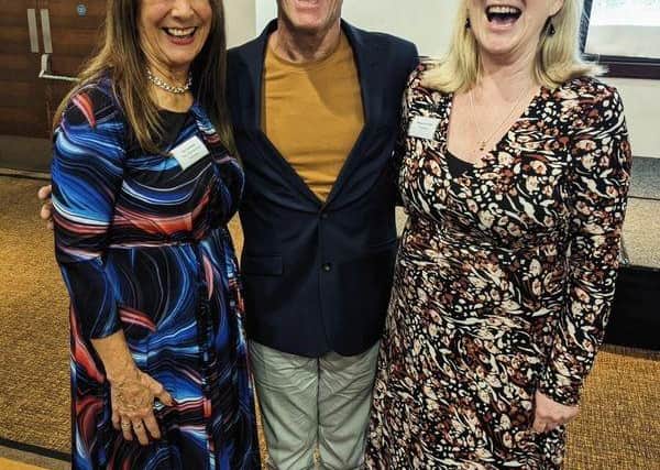 Eddie the Eagle laughed when he was at the Winter Olympics and laughed again at the Lecture.