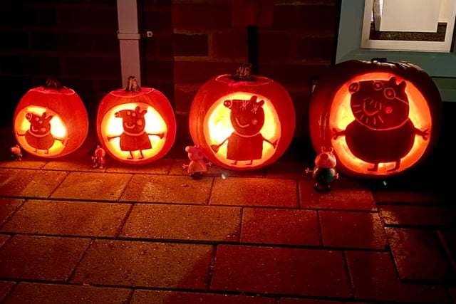 Leanne Taylor carved a whole family of cartoon characters.