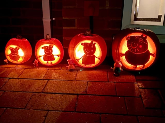 Leanne Taylor carved a whole family of cartoon characters.