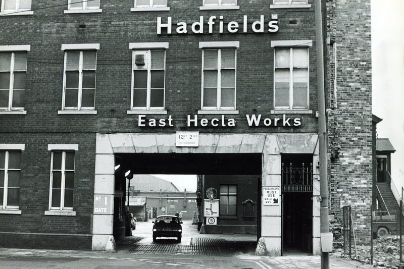 Hadfield's East Hecla Works before its closure, February 1984. The steelworks stood on the Meadowhall site