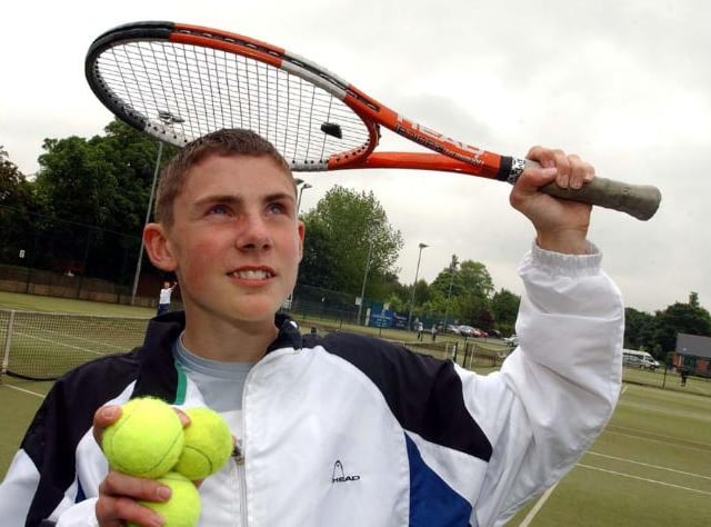 Tennis had to be halted for Chris Harrison aged 14 in 2005. The rain meant that his game was postponed.