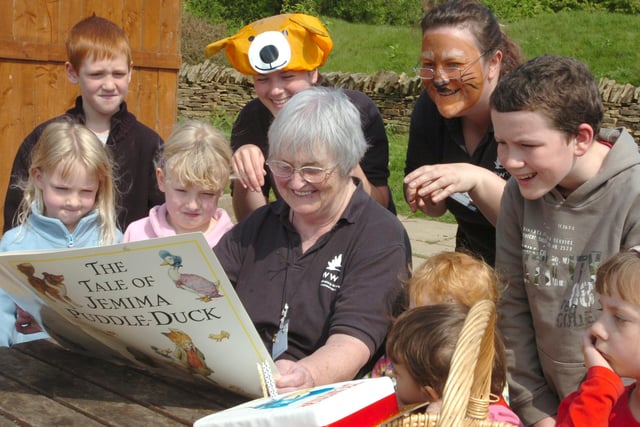 Margaret Gordon reads a Jemima Puddle-Duck story to children at the Washington Wetlands Centre in 2008. Do you remember this?