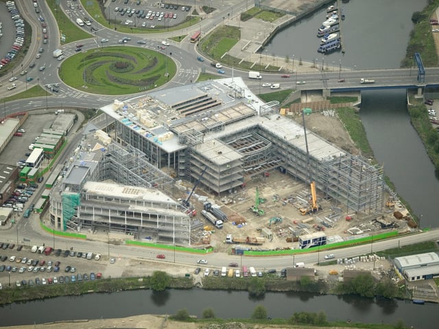 Aerial photograph of Doncaster Education City's Waterfront site in 2005