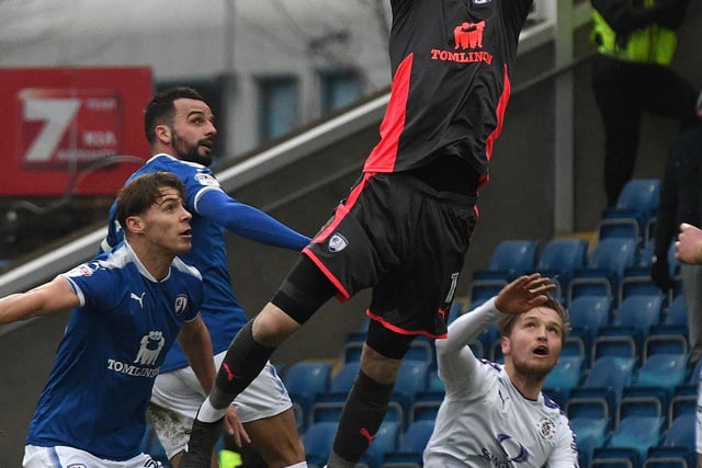 Aaron Ramsdale claims a cross against Luton. He went on to keep a clean sheet in a 2-0 win for Spireites.