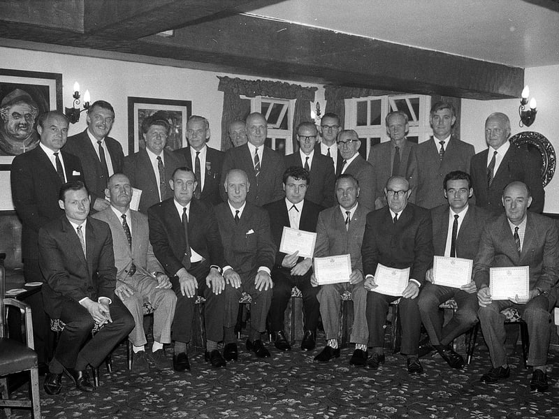 Heading to the 70s and a drivers' presentation from 1971 - can you spot any familiar faces?