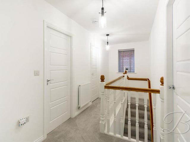 As we hit the first floor of the Forest Town home, we are greeted by this landing, which gives access to all four bedrooms and also the family bathroom.