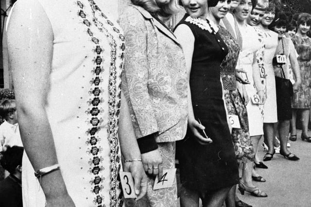 Beauty contests were popular in the 1960s - here women line up to take part in the Munrospun competition in November 1965