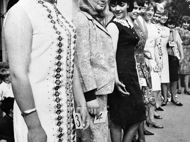Beauty contests were popular in the 1960s - here women line up to take part in the Munrospun competition in November 1965