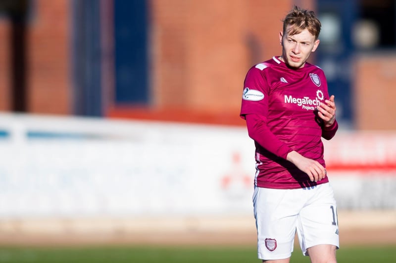 The young winger's deal with Arbroath will expire in the summer but he's at Hearts until 2022.
